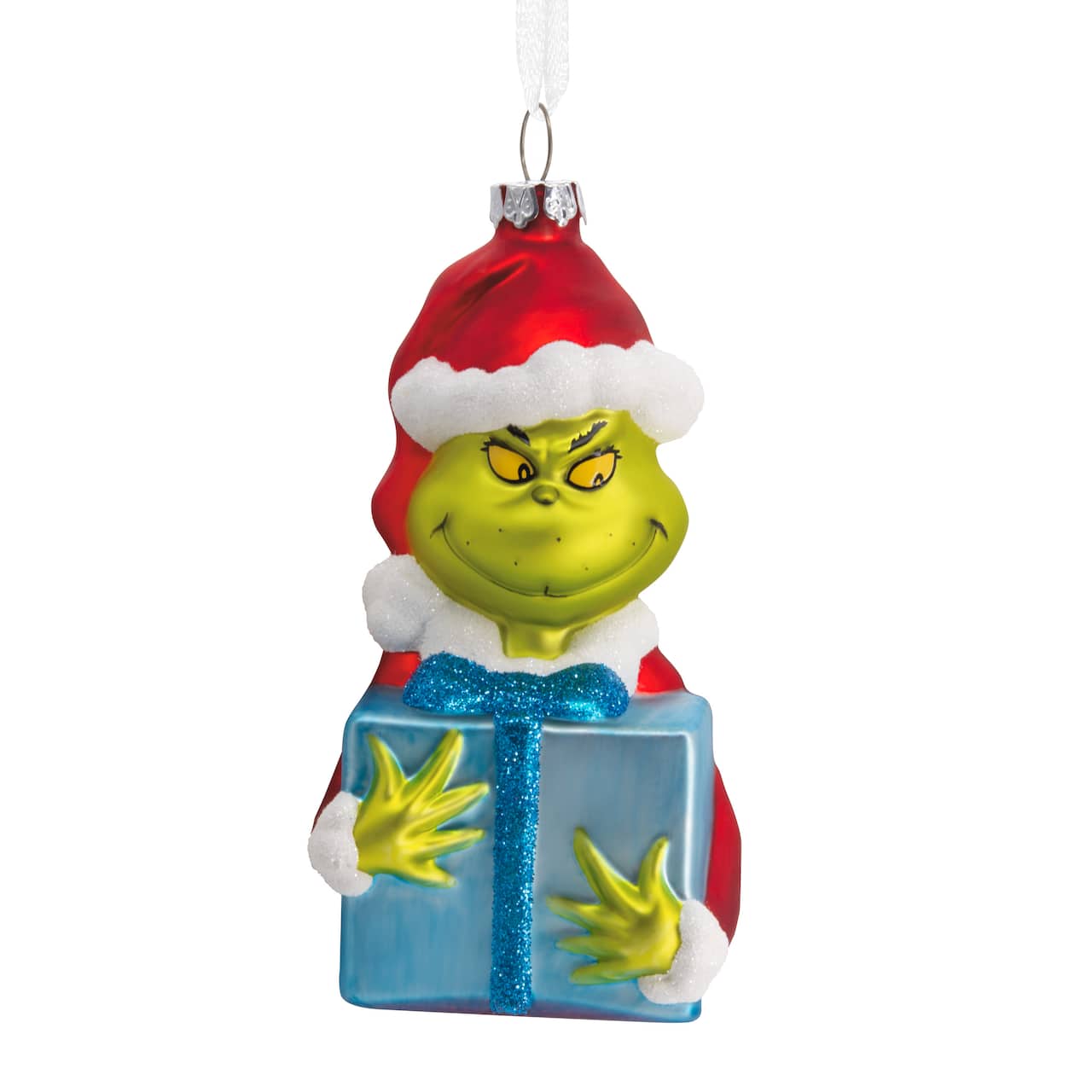 Hallmark Dr. Seuss's How the Grinch Stole Christmas™ 4.5" Grinch with Present Blown Glass Ornament